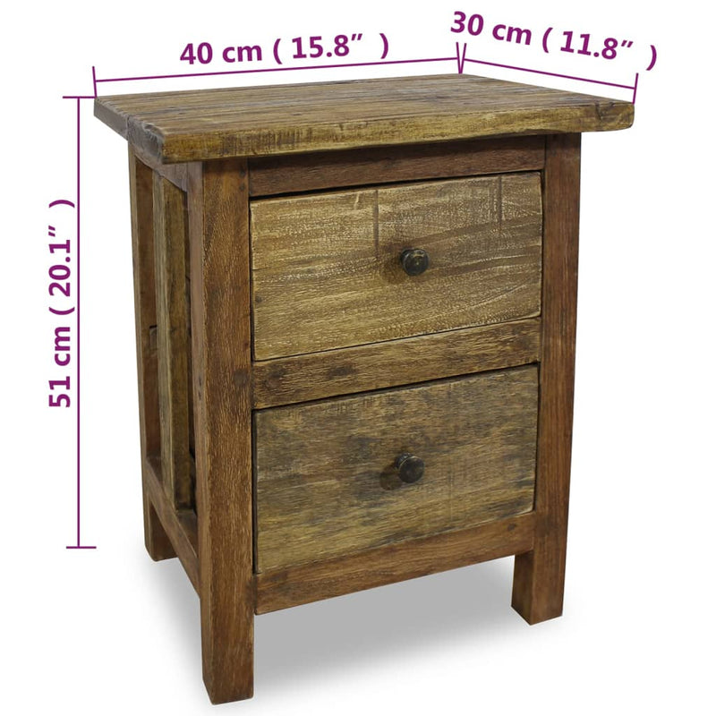 vidaXL Nightstand Solid Mahogany Wood 40x30x51 cm