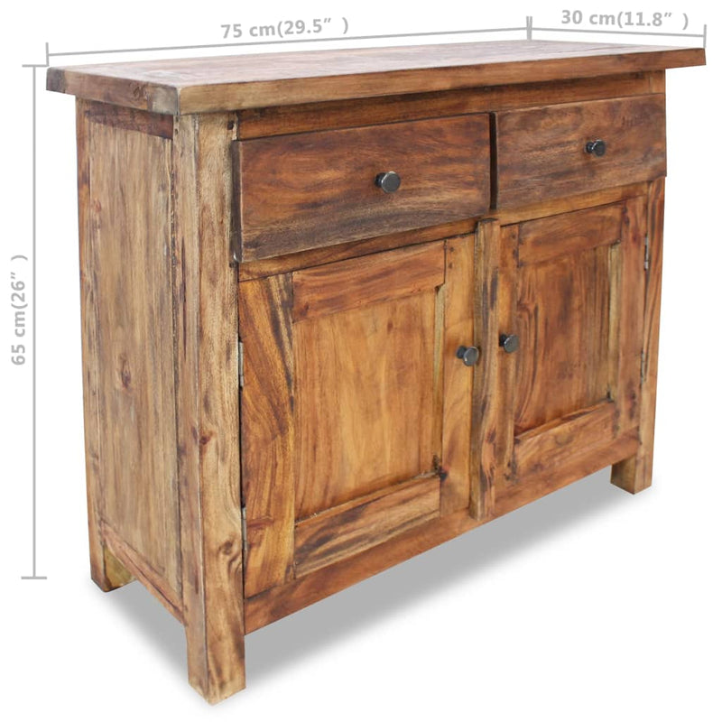 vidaXL Sideboard Solid Mahogany Wood 75x30x65 cm