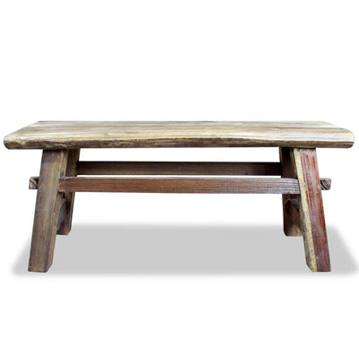vidaXL Bench Mixed Recycled Wood and Solid Teak 100x28x43 cm