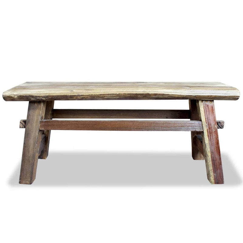 vidaXL Bench Mixed Recycled Wood and Solid Teak 100x28x43 cm