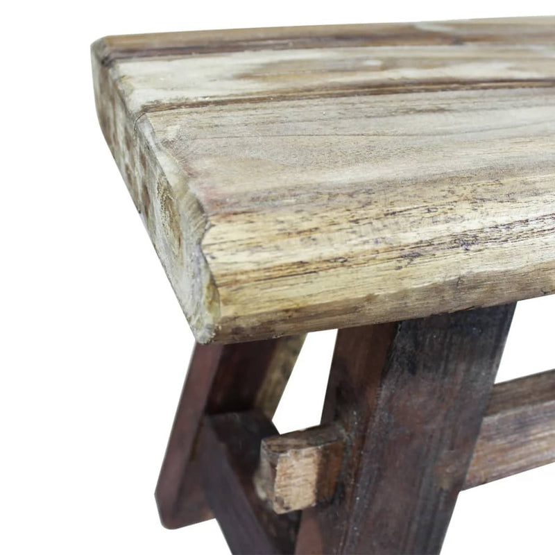 vidaXL Bench Mixed Recycled Wood and Solid Teak 100x28x43 cm