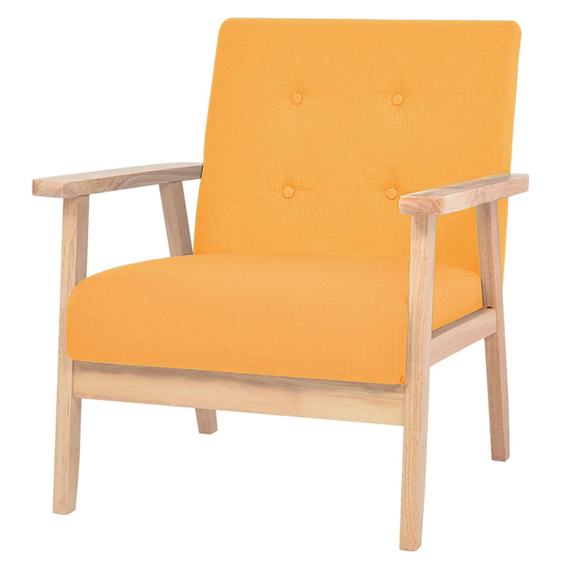 vidaXL Armchair Yellow Fabric