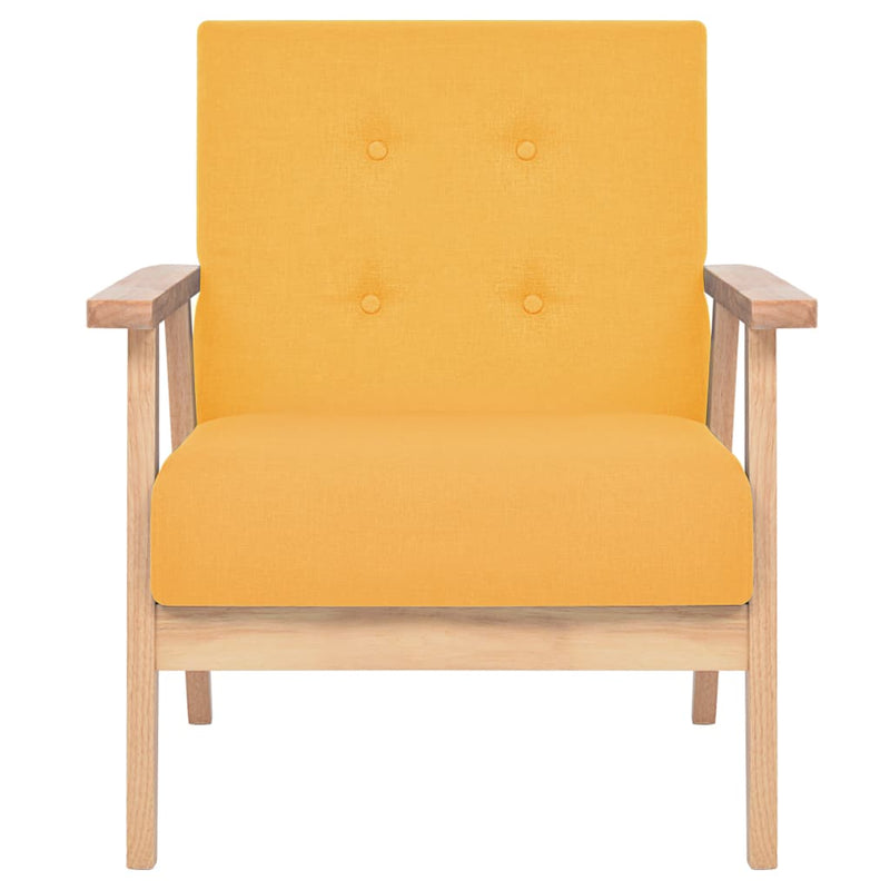 vidaXL Armchair Yellow Fabric