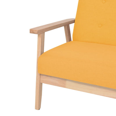 vidaXL Armchair Yellow Fabric