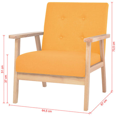 vidaXL Armchair Yellow Fabric