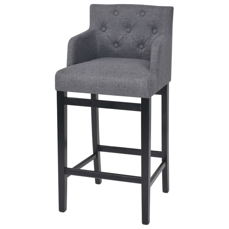 vidaXL Bar Stools 2 pcs Dark Grey Fabric