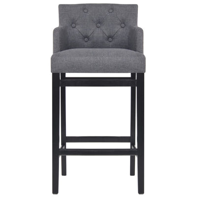 vidaXL Bar Stools 2 pcs Dark Grey Fabric