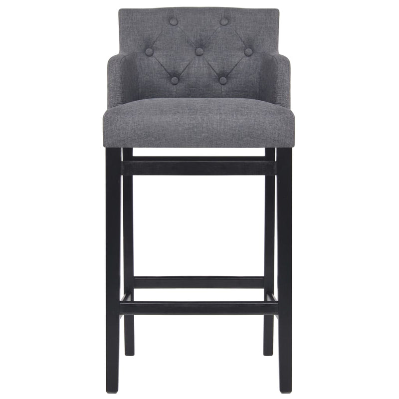 vidaXL Bar Stools 2 pcs Dark Grey Fabric