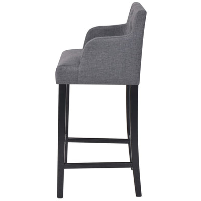vidaXL Bar Stools 2 pcs Dark Grey Fabric