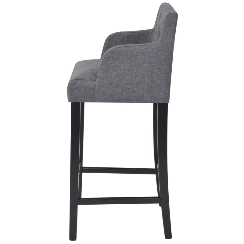 vidaXL Bar Stools 2 pcs Dark Grey Fabric