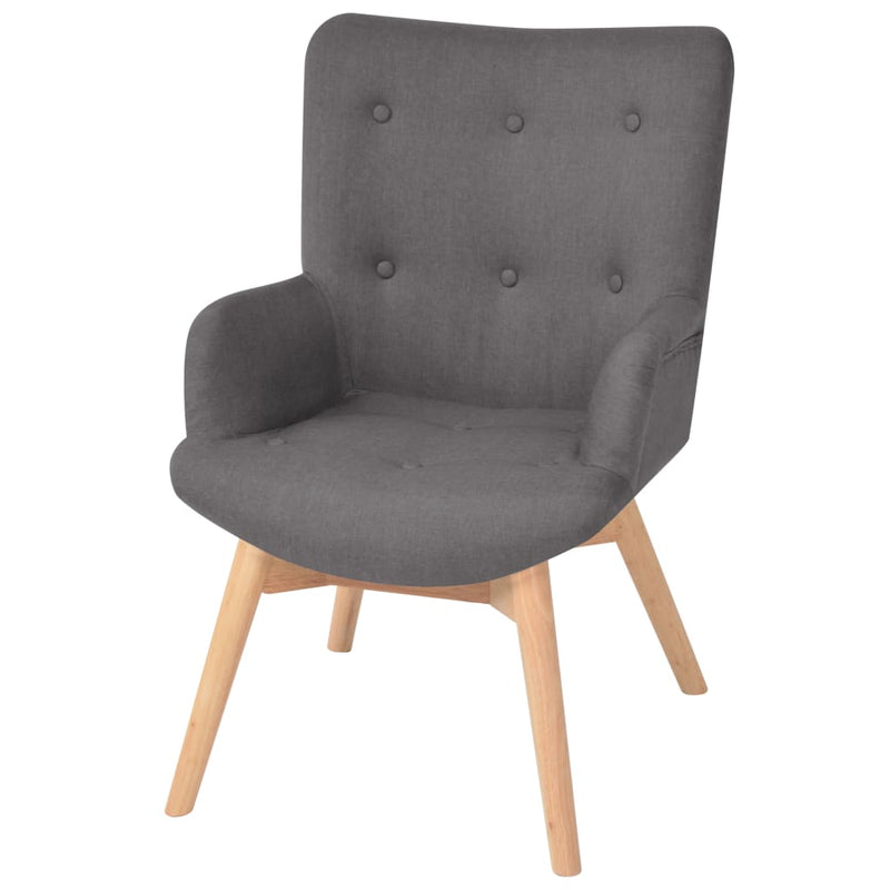 vidaXL Armchair with Footstool Grey Fabric