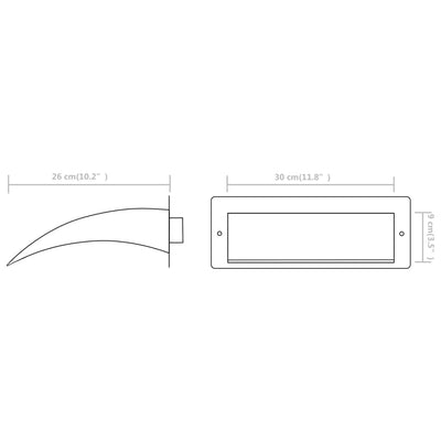 Rectangular Waterfall Pool Fountain Stainless Steel 90 cm