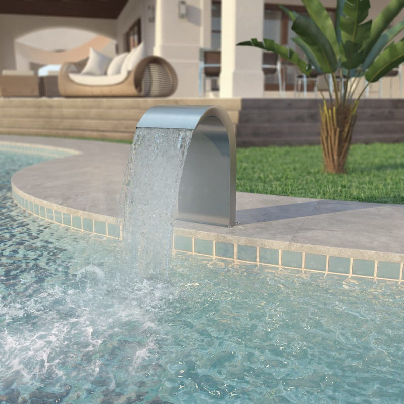Rectangular Waterfall Pool Fountain Stainless Steel 90 cm