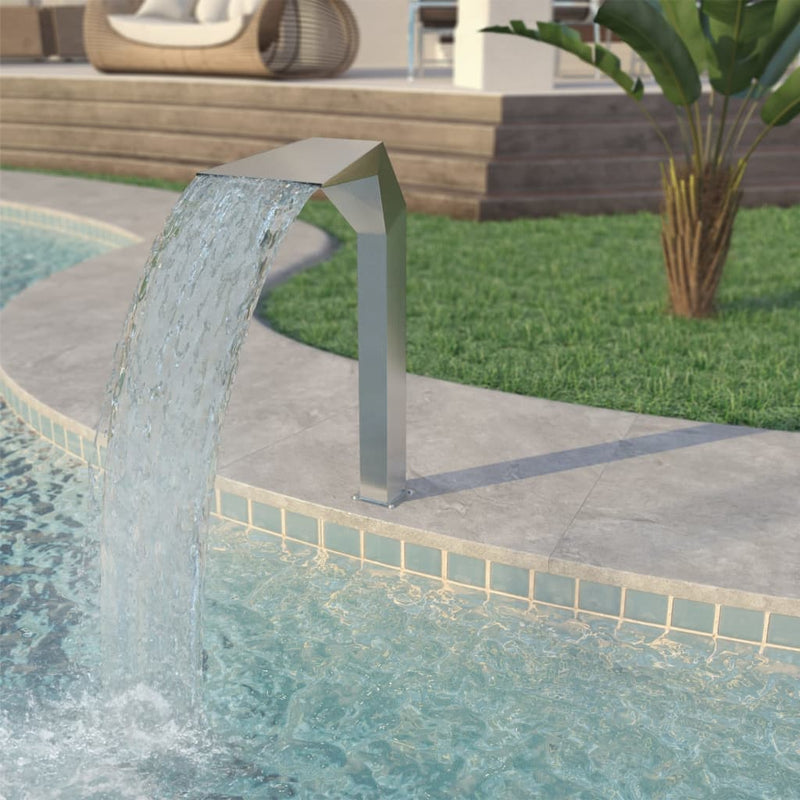 Rectangular Waterfall Pool Fountain Stainless Steel 90 cm