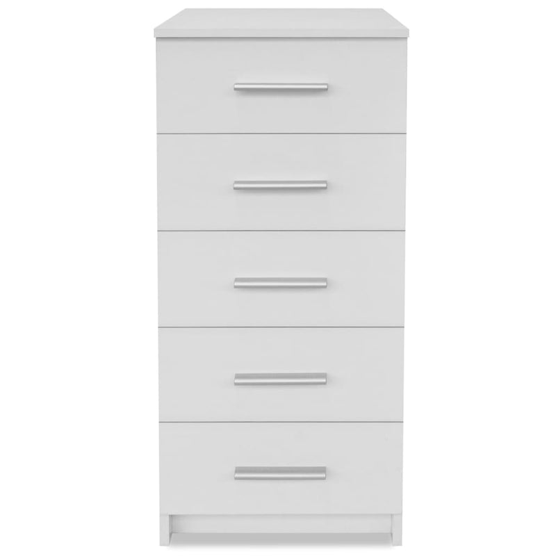 vidaXL Tall Chest of Drawers Engineered Wood 41x35x106 cm White