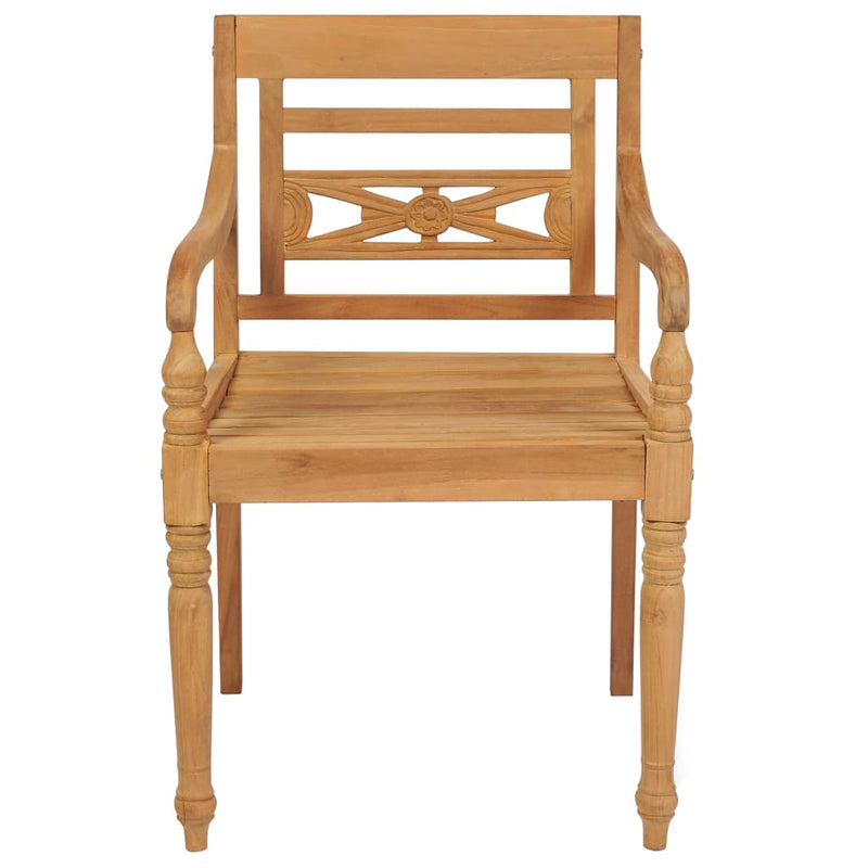 vidaXL Batavia Chairs 2 pcs Solid Teak Wood