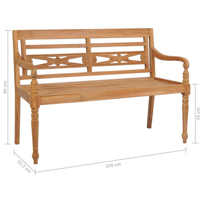 vidaXL Batavia Bench 150 cm Teak