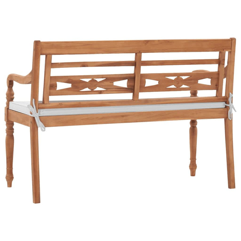 vidaXL Batavia Bench with Cushions 120 cm Teak