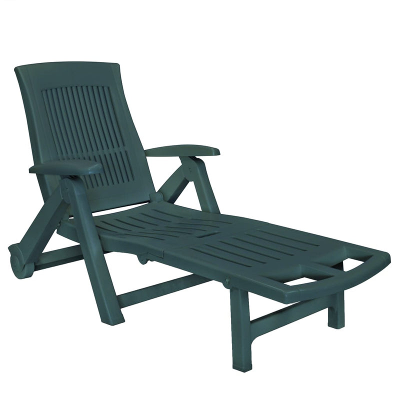 vidaXL Sun Lounger with Footrest Plastic Anthracite