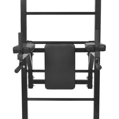 vidaXL Wall-mounted Multi-functional Fitness Power Tower Black