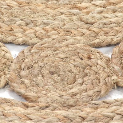 vidaXL Area Rug Braided Design Jute 120 cm Round