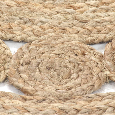 vidaXL Area Rug Braided Design Jute 120 cm Round