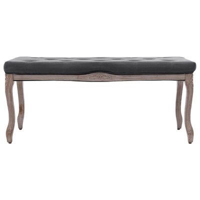 vidaXL Bench Linen Solid Wood 110x38x48 cm Dark Grey