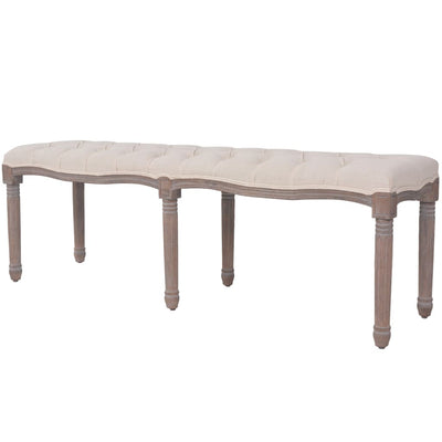 vidaXL Bench Linen Solid Wood 150x40x48 cm Dark Grey