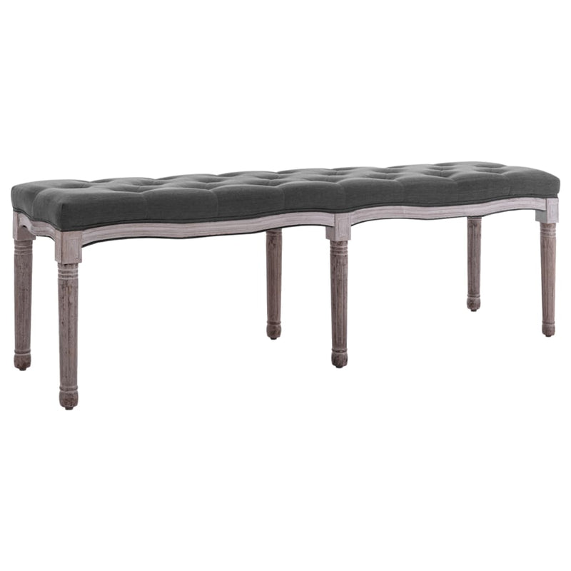 vidaXL Bench Linen Solid Wood 150x40x48 cm Dark Grey
