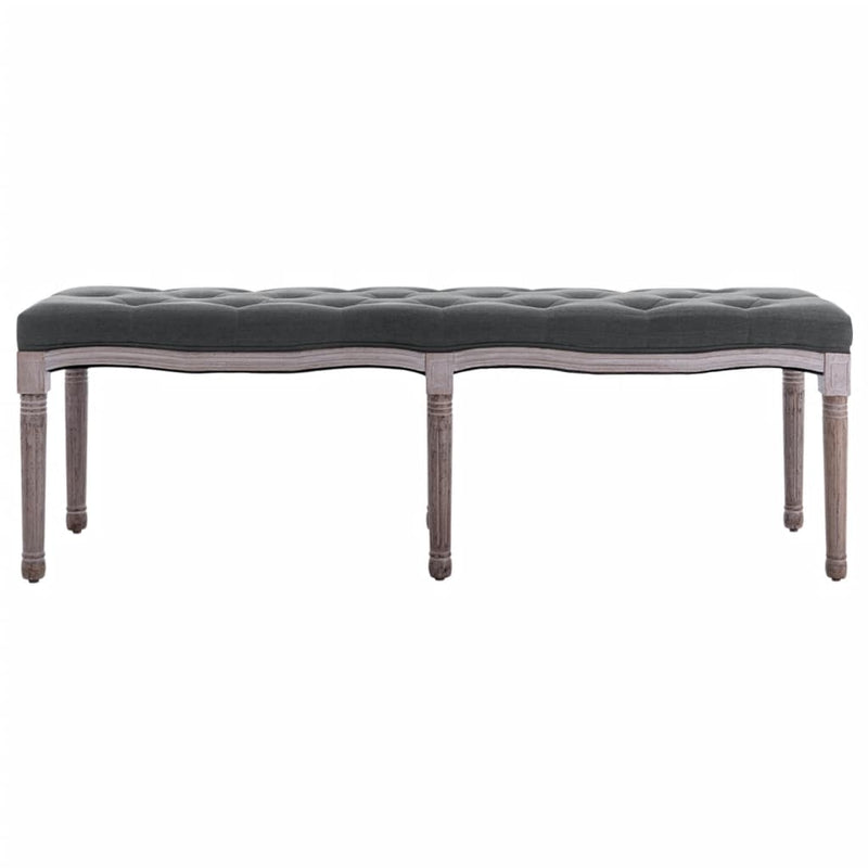 vidaXL Bench Linen Solid Wood 150x40x48 cm Dark Grey