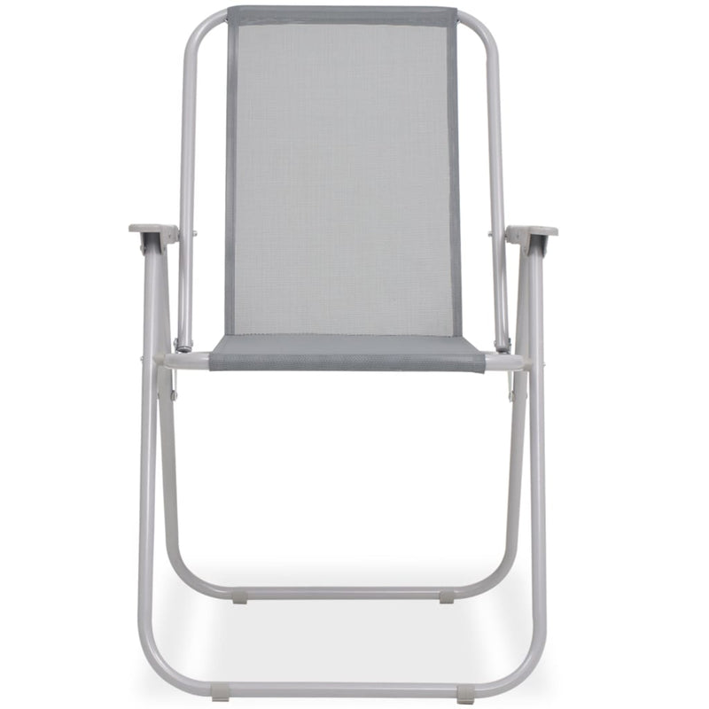 vidaXL 6 Piece Outdoor Dining Set Steel and Textilene Grey