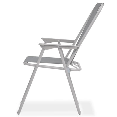 vidaXL 6 Piece Outdoor Dining Set Steel and Textilene Grey