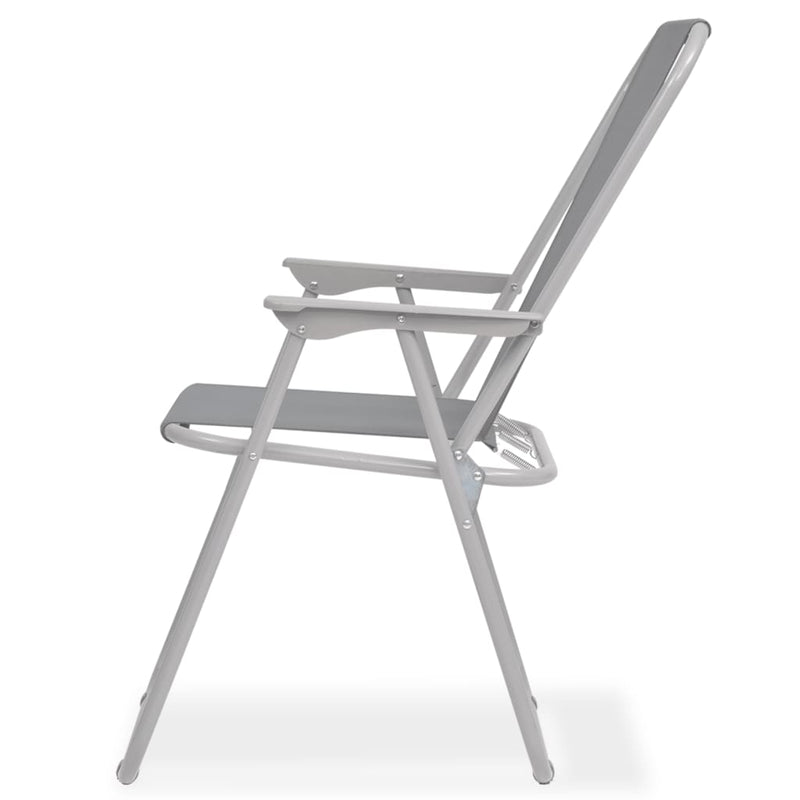 vidaXL 6 Piece Outdoor Dining Set Steel and Textilene Grey