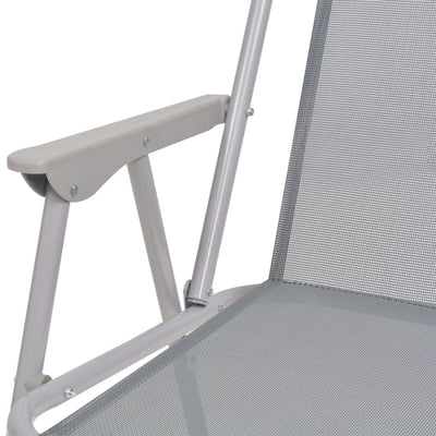 vidaXL 6 Piece Outdoor Dining Set Steel and Textilene Grey