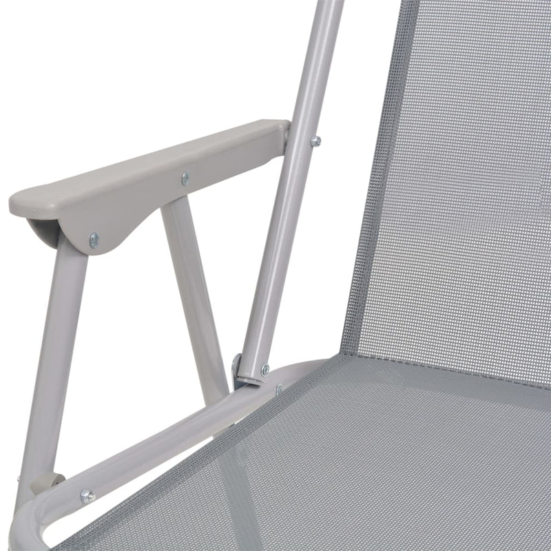 vidaXL 6 Piece Outdoor Dining Set Steel and Textilene Grey