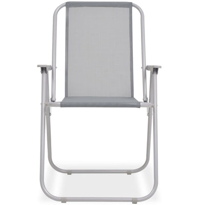 vidaXL 8 Piece Outdoor Dining Set Steel and Textilene Grey