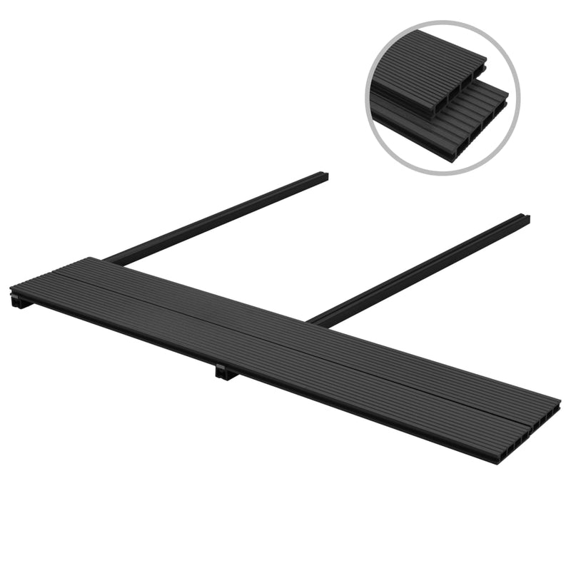 vidaXL WPC Decking Boards with Accessories 10 m² 2.2 m Anthracite