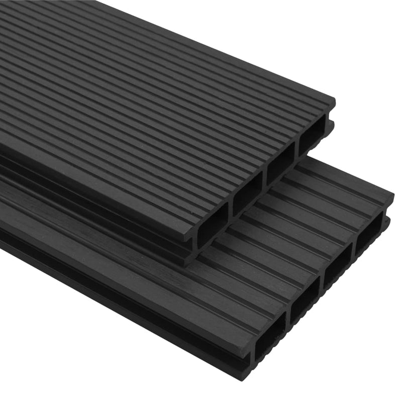 vidaXL WPC Decking Boards with Accessories 30 m² 4 m Anthracite