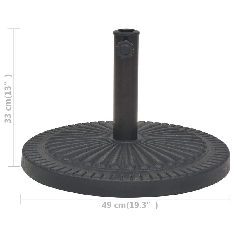 vidaXL Parasol Base Resin Square Black 19 kg