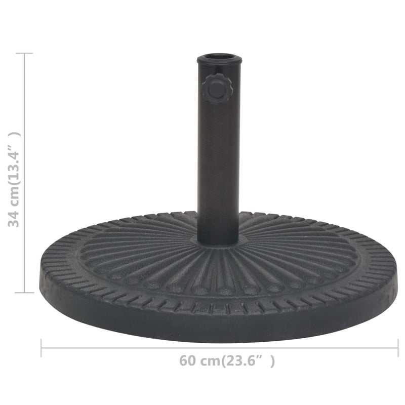 vidaXL Parasol Base Resin Square Black 19 kg