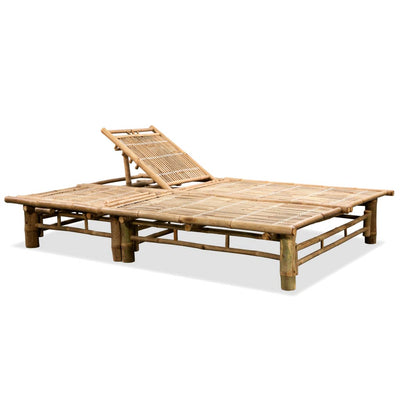 vidaXL 2-Person Sun Lounger Bamboo