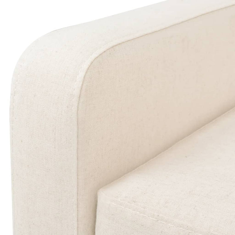 vidaXL 3-Seater Sofa Fabric Cream White