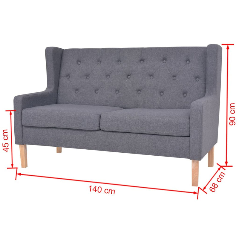 vidaXL 2-Seater Sofa Fabric Blue