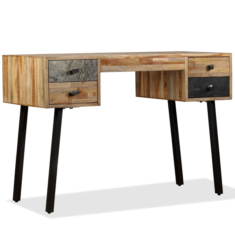 vidaXL Writing Desk 110x50x76 cm Solid Reclaimed Teak