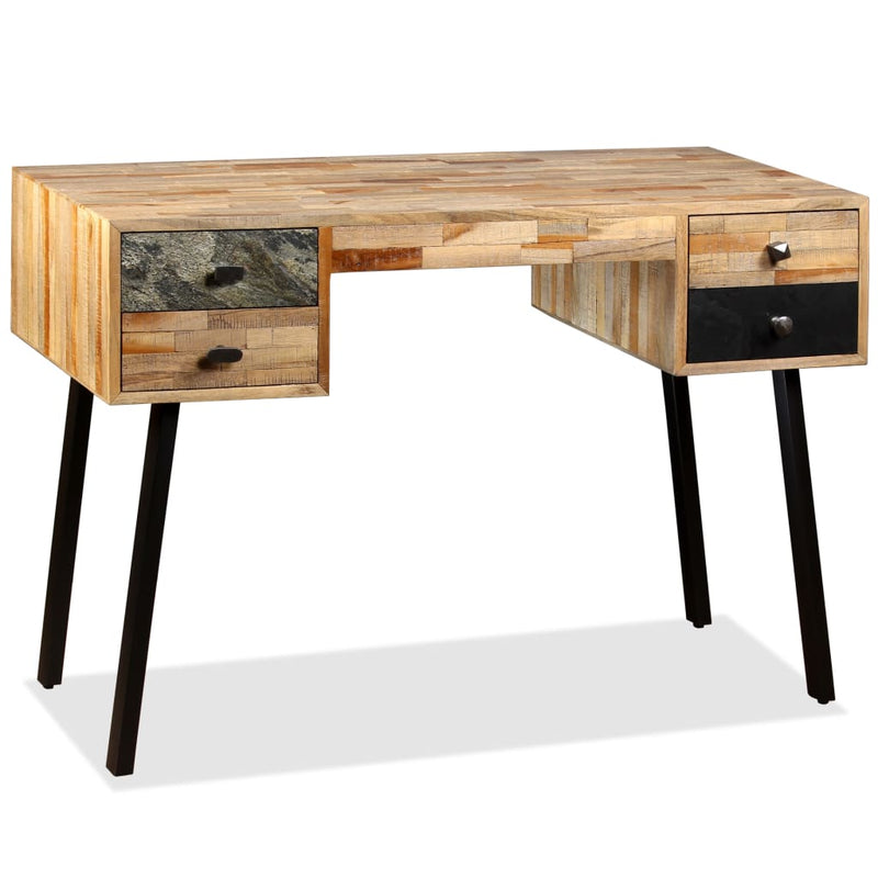 vidaXL Writing Desk 110x50x76 cm Solid Reclaimed Teak