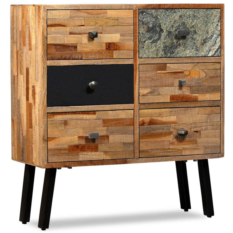 vidaXL Side Cabinet with 6 Drawers 70x30x76 cm Solid Reclaimed Teak