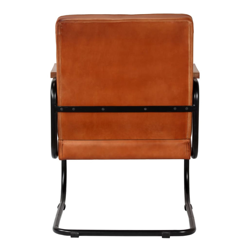 vidaXL Armchair Grey Genuine Leather
