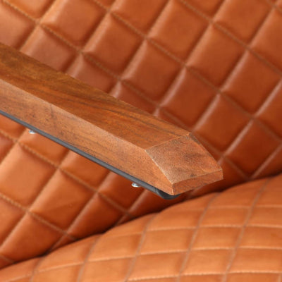 vidaXL Armchair Grey Genuine Leather