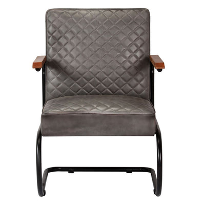 vidaXL Armchair Grey Genuine Leather