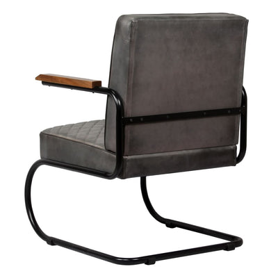 vidaXL Armchair Grey Genuine Leather